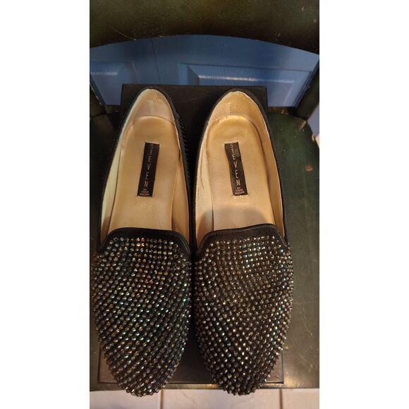 Steven by Steve Madden Silver Studded Women's Loafers Size 9 - Picture 10 of 11